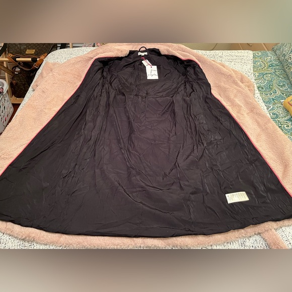 Free People Women’s Cuff It Faux Fur Teddy Long Coat Size L, Dusty Pink, NWT - Picture 7 of 12